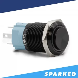 Latching Black Halo Ring 12V Push Button Switch